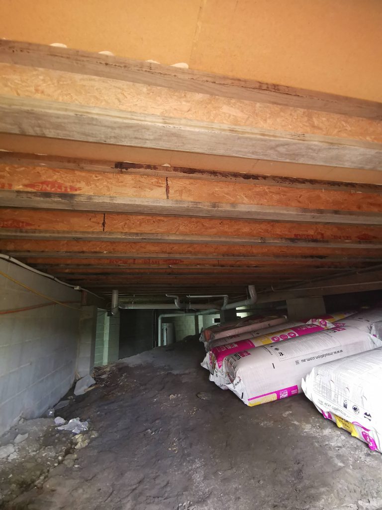 Subfloor Timber Structure of a Home with now Subfloor Insulation